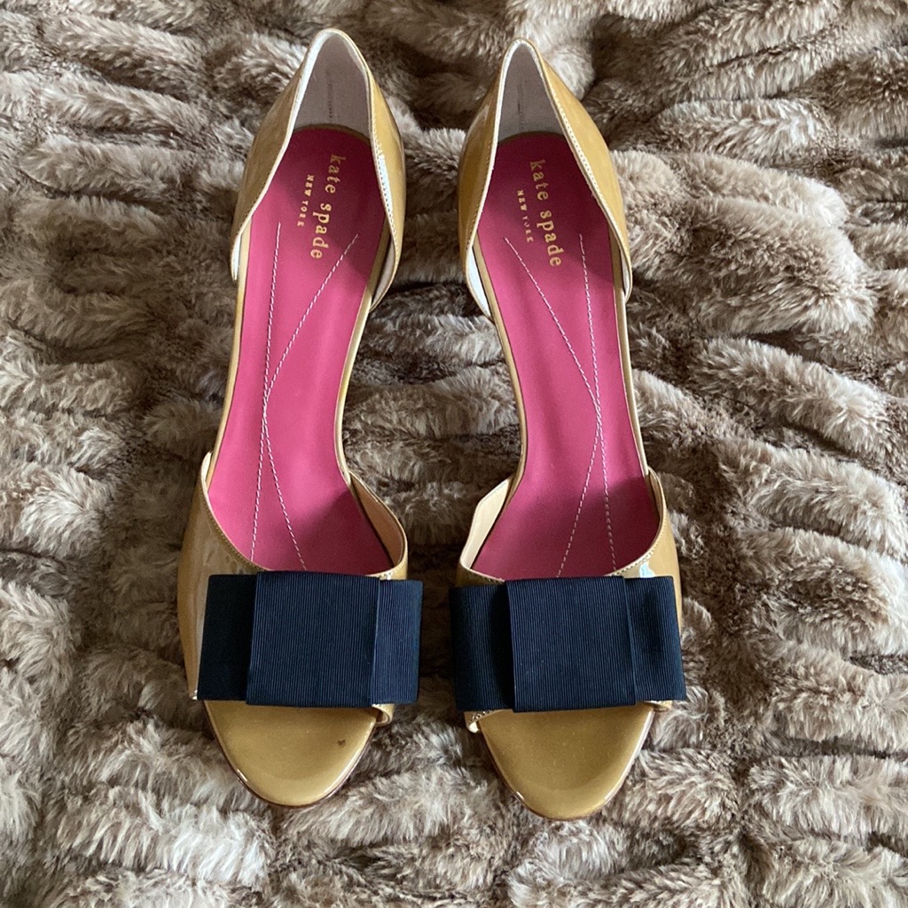 Tan Open-Toed Kate Spade Pumps